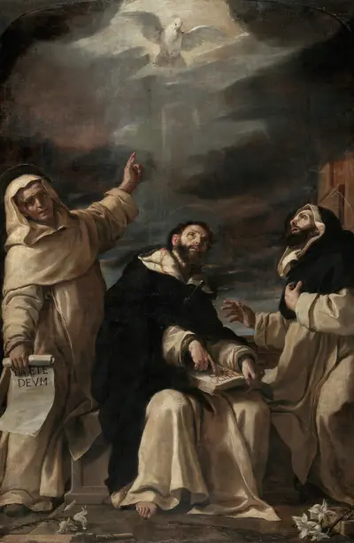 Saints Vincent Ferrer, Peter Martyr and Raymond of Peñafort av Mattia Preti