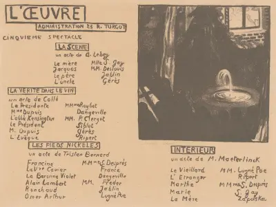Affisch för Théâtre de l’Œuvre med bild av en fontän av Maurice Denis