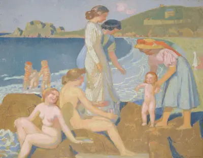 Badande vid Perros-Guirec av Maurice Denis