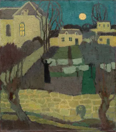 Drying the Linen, or Moonrise at the Priory av Maurice Denis