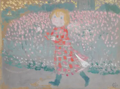 Barn med rött förkläde av Maurice Denis