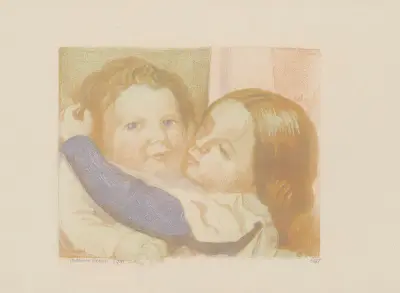 Kyssa barn (Claire och Paul) av Maurice Denis
