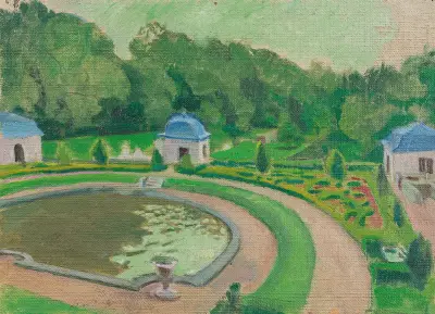 Le Château de Rosanbo, le bassin et les pavillons (esquisse 2) av Maurice Denis