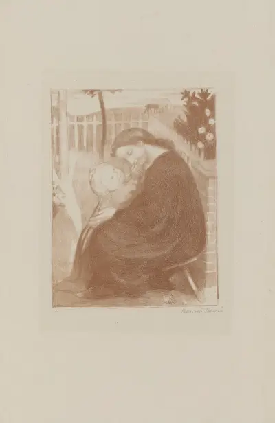 Moderskap i trädgården av Maurice Denis