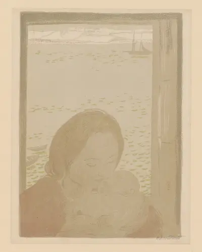 Moderskap vid havet av Maurice Denis
