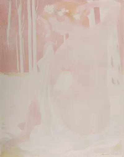 Nymf krönt med tusenskönor av Maurice Denis