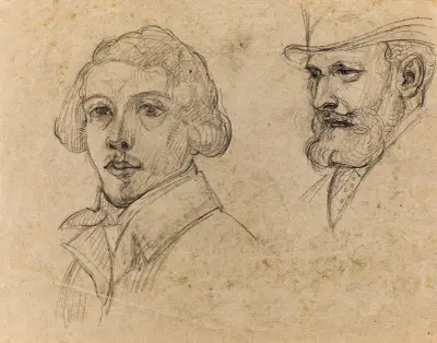 Porträtt av målarna Édouard Manet och Théodore Chassériau av Maurice Denis