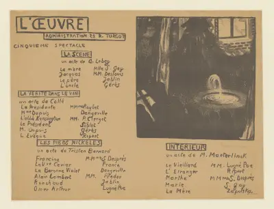 Program för Théâtre de l’Œuvre av Maurice Denis