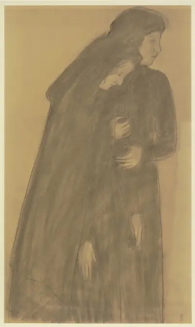 Stehende Mädchen im schwarzen Gewand von Maurice Denis
