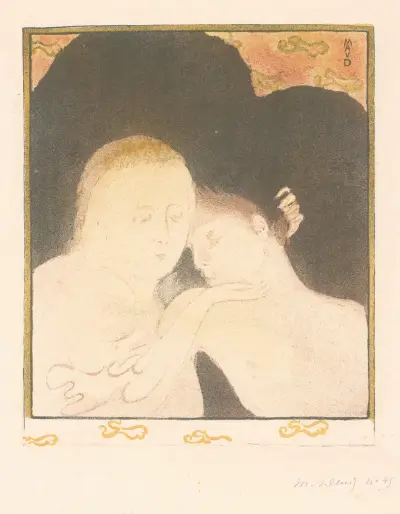 Kvinna som håller en ung man av Maurice Denis