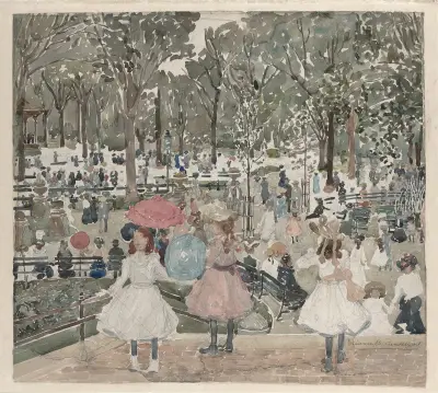 The Mall, Central Park av Maurice Prendergast