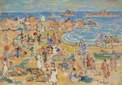 View Along New England Coast av Maurice Prendergast