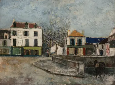 La Place du Pont à Sarcelles (Val-d’Oise) av Maurice Utrillo