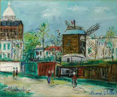 Le Moulin de la Galette à Montmartre av Maurice Utrillo