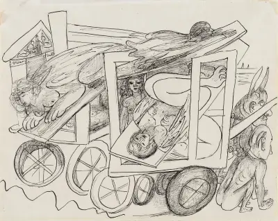 Abtransport der Sphinxe av Max Beckmann