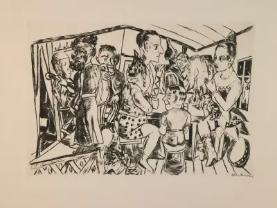 Behind the Scenes, plate 3 from the portfolio ‘Annual Fair’ av Max Beckmann