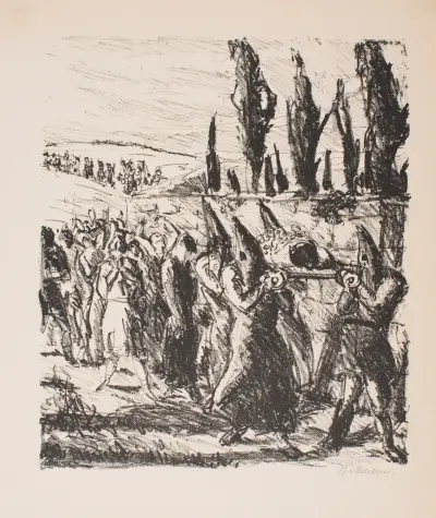 Burial, Plate 1 from the series ‘The Return of Eurydice, Three Cantos’ av Max Beckmann