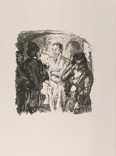 Christ and the Sinner, plate 3 from the portfolio ‘Six Lithographs to the New Testament’ av Max Beckmann