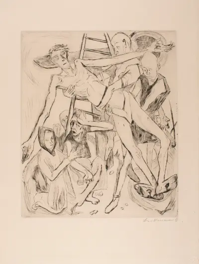 Descent from the Cross, plate 11 from the portfolio ‘Faces’ av Max Beckmann