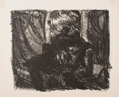 Love Scene, Plate 7 from the series ‘The Return of Eurydice, Three Cantos’ av Max Beckmann