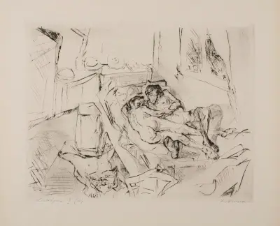 Lovers I, plate 4 from the portfolio ‘Faces’ av Max Beckmann