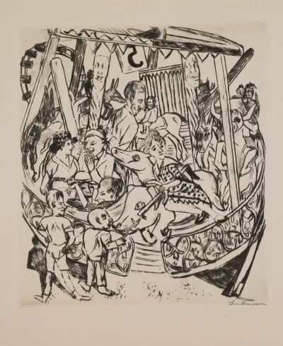 Merry-Go-Round, plate 7 from the portfolio ‘Annual Fair’ av Max Beckmann