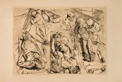 Morgue, 1915 av Max Beckmann