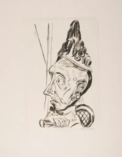 Old Woman with Bonnet av Max Beckmann