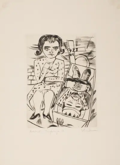 Princess Ursula Von Bärwalde Mourning for King Jerum av Max Beckmann