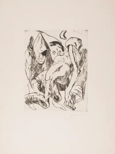 Zweite Illustration zu Kapitel 1, aus der Mappe 'Die Herzogin' von Max Beckmann