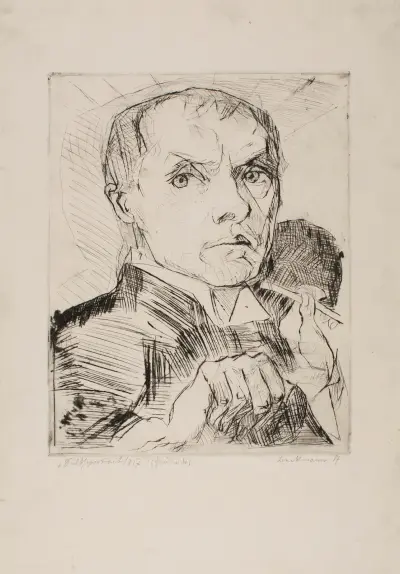 Self-Portrait with Stylus, plate 19 from ‘Faces’ av Max Beckmann