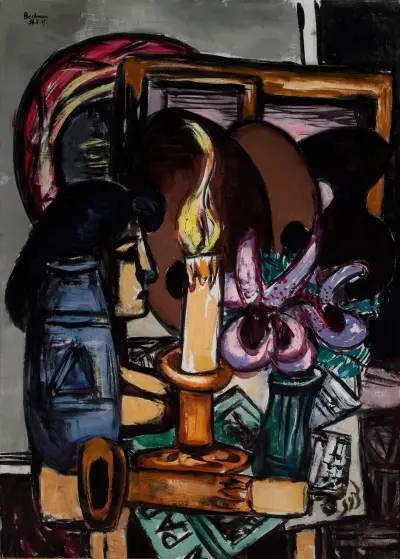 Still Life with Two Large Candles av Max Beckmann