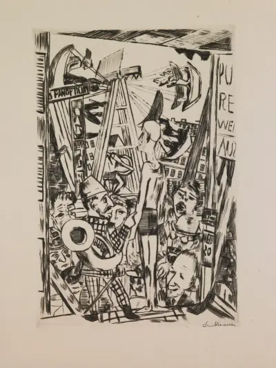 The Tall Man, plate 5 from the portfolio ‘Annual Fair’ av Max Beckmann