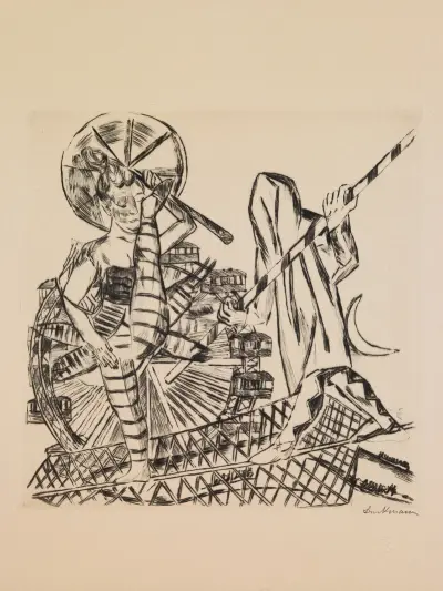 The Tight Rope Walkers, plate 8 from the portfolio ‘The Annual Fair’, 1921 – nr 1 av Max Beckmann