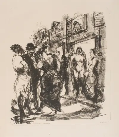 Ulrikus Street in Hamburg av Max Beckmann
