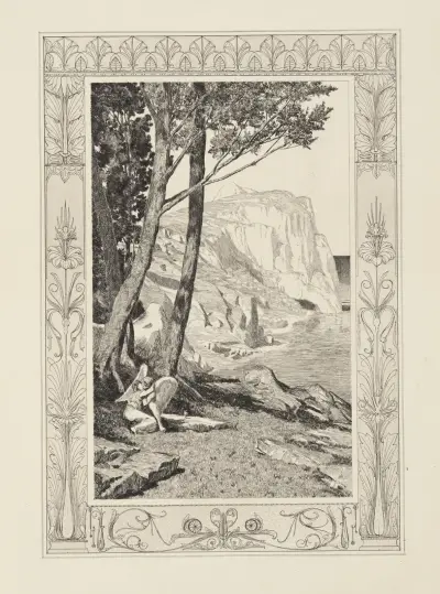 Amor findet Psyche (Amor und Psyche, Opus V, Blatt 41) av Max Klinger