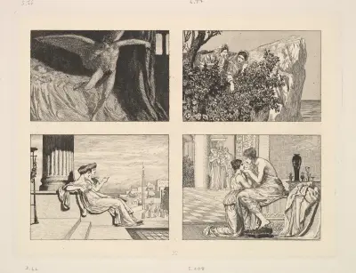Amor und Psyche; Die Schwestern Psyche Rufend; Priesterinnen Der Venus; Venus Und Psyche von Max Klinger