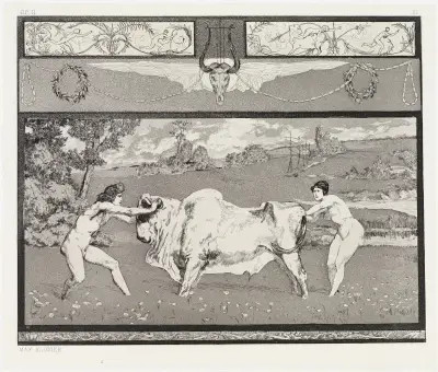 Apollo und Daphne II (Rettungen Ovidischer Opfer, Opus II, Blatt 11) av Max Klinger