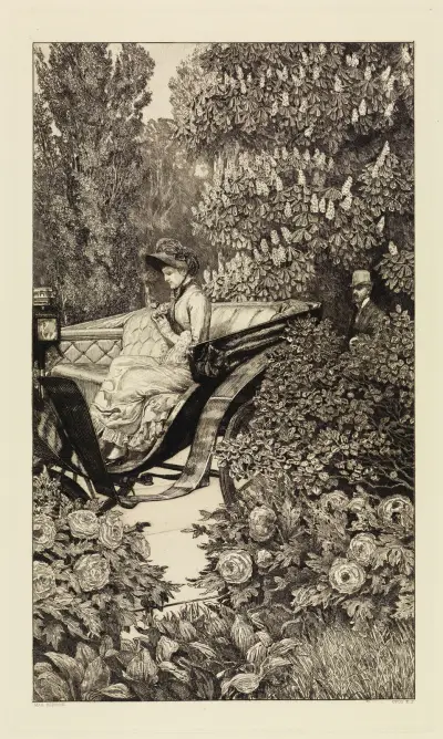 Begegnung (Erste Begegnung) (Eine Liebe, Opus X, Blatt 2) von Max Klinger