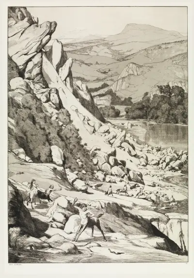 Bergsturz (Intermezzi, Opus IV, Blatt 6) von Max Klinger