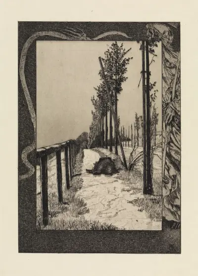 Chaussee (Om döden, första delen, opus XI, blad 4) av Max Klinger