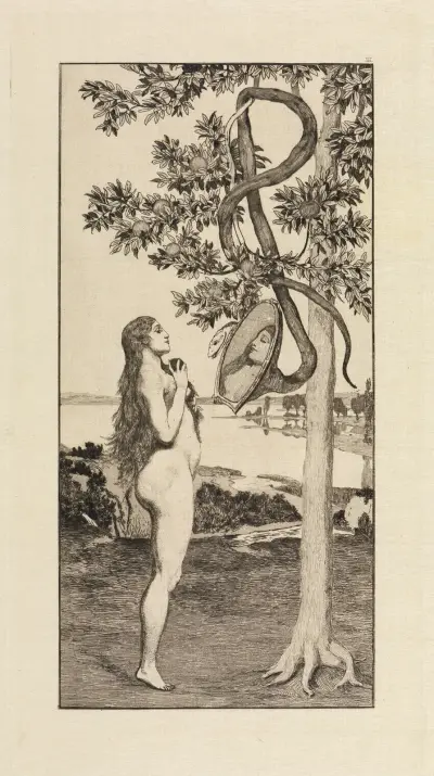 Ormen (Eva och framtiden, Opus III, blad 3) av Max Klinger