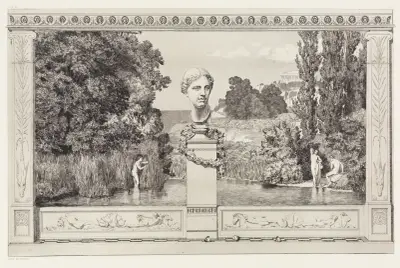 Evocation (Titelblatt ; Erweiterungsblatt) (Rettungen Ovidischer Opfer, Opus II, Blatt 1a) av Max Klinger