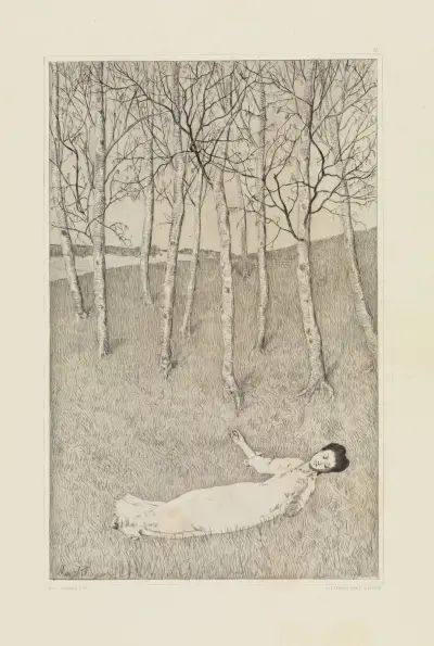 Vårbegynnelse (Etsade skisser, Opus I, blad 4) av Max Klinger