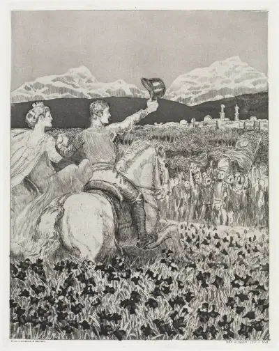 Im eignen Land (Zelt, Opus XIV, 2. Teil, Nr. 43) av Max Klinger
