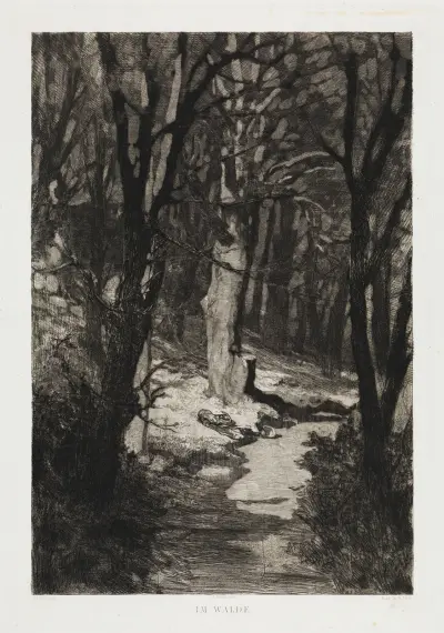 I skogen (Dramen, Opus IX, blad 6) av Max Klinger