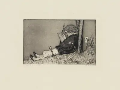 Malerische Zueignung (Radierte Skizzen, Opus I, Blatt 2) av Max Klinger