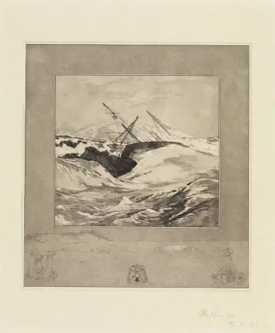 Hav (Om döden, första delen, Opus XI, blad 3) av Max Klinger