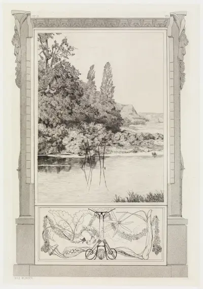 Narcissus a Echo II (Záchrana Ovidiových obětí, opus II, list 8), Max Klinger