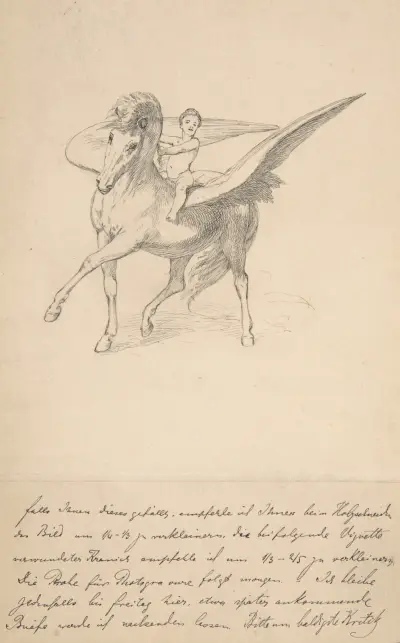 Pegasus och den unge Bellerofon av Max Klinger
